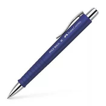  Golyóstoll, 0,5 mm, nyomógombos, kék tolltest, FABER-CASTELL "Poly Ball", kék