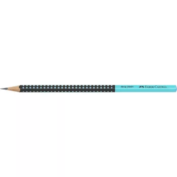  Grafitceruza, HB, háromszögletű, FABER-CASTELL "Grip 2001", fekete, türkiz