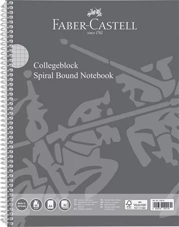 Spirálfüzet, A4, kockás, 80 lap, perforált, lyukasztott, FABER-CASTELL