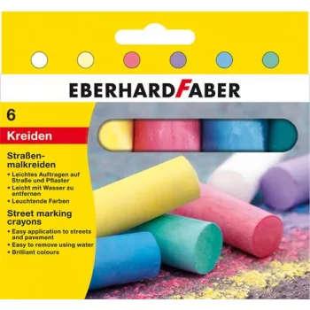   Aszfaltkréta, henger alakú, EBERHARD FABER, 6 különböző szín