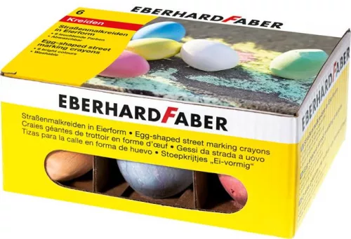 Aszfaltkréta, tojás alakú, EBERHARD FABER, 6 különböző szín