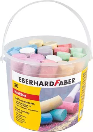 Aszfaltkréta, 20 darabos,  EBERHARD FABER, 8 különböző szín
