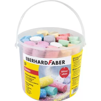   Aszfaltkréta, 20 darabos,  EBERHARD FABER, 6 csillámos szín