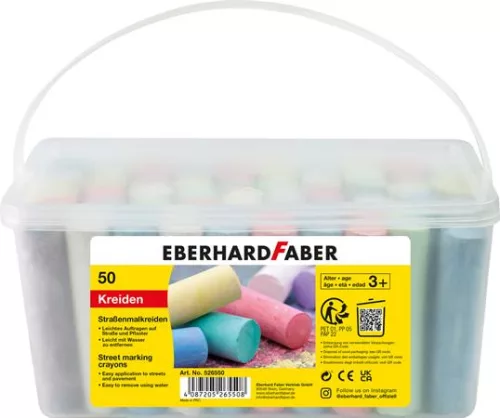 Aszfaltkréta, 50 darabos,  EBERHARD FABER, 8 különböző szín