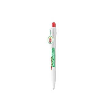   Golyóstoll, 0,8 mm, nyomógombos, fehér tolltest, ICO "Hajrá Magyarok", kék