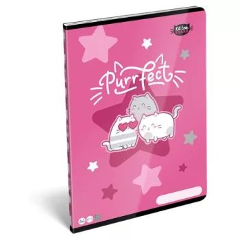   Füzet, tűzött, A4, sima, 32 lap LIZZYSULI, "Kit tok Stars Purrfect"