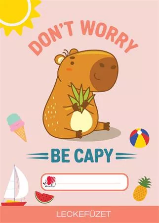 Füzet, tűzött, A5, lecke, 34 lap, ICO "Süni", capybara