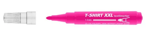 Textilmarker, 1-3 mm, kúpos, ICO "XXL T-Shirt", rózsaszín