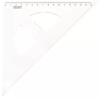Háromszög vonalzó, műanyag, 45 °, 16 cm, KOH-I-NOOR