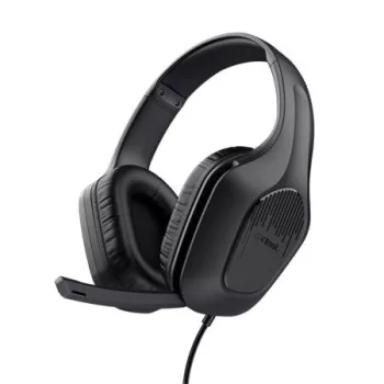   Fejhallgató, mikrofonnal, gaming, TRUST "GXT415 Zirox", fekete