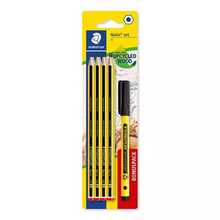 Grafitceruza készlet, tűfilccel, HB, hatszögletű, STAEDTLER "Noris® 120", 8+1 db