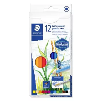  Akvarell ceruza készlet, hatszögletű, STAEDTLER® "146 10C", 12 különböző szín
