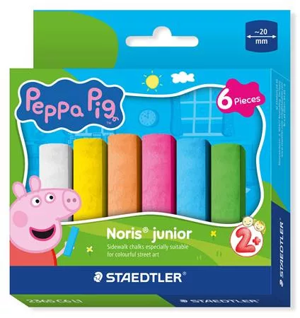 Aszfaltkréta, jumbo, STAEDTLER "Noris® Junior 2365", Peppa malac, 6 szín