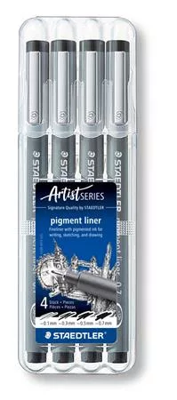 Tusfilc készlet, STAEDTLER "Pigment Liner 308", fekete