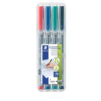   Alkoholmentes marker készlet, OHP, 0,6 mm, STAEDTLER "Lumocolor® 316 F", 4 különböző szín
