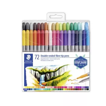   Filctoll készlet, 0,8/3,0 mm, kétvégű, STAEDTLER® "3200", 72 különböző szín