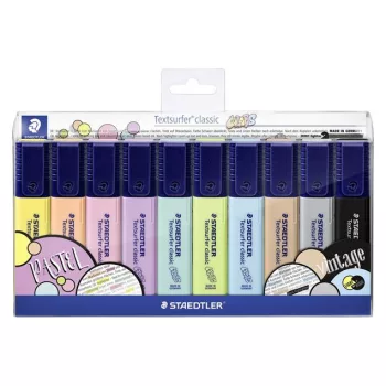   Szövegkiemelő készlet, 1-5 mm, STAEDTLER "Textsurfer Classic Pastel 364 C", 10 különböző szín
