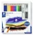 Akvarell ceruza készlet, ecsettel, radírral, hegyezővel, grafitceruzával, STAEDTLER® "146 10C", 12 különböző szín