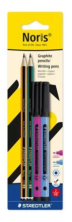 Grafitceruza és tűfilc készlet, STAEDTLER "Noris® colour edition set", lila+kék tűfilc