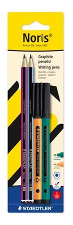 Grafitceruza és tűfilc készlet, STAEDTLER "Noris® colour edition set", narancs+zöld tűfilc