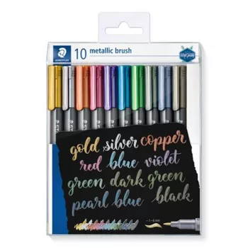   Dekormarker, 1-6 mm, kúpos, STAEDTLER "8321", 10 különböző metál szín