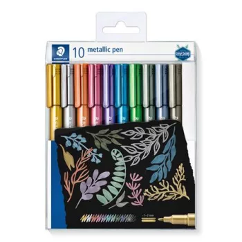   Dekormarker készlet, 1-2 mm, kúpos, STAEDTLER "8323", 10 különböző szín