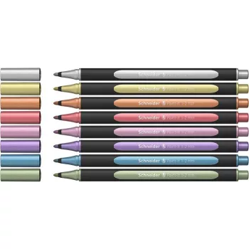   Metálfényű filctoll készlet, 1-2 mm, SCHNEIDER "Paint-It 020", 8 különböző szín