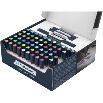   Kétvégű marker készlet, 72 darabos, SCHNEIDER "Paint-It 040 Twin marker Set complete", 30 különböző szín