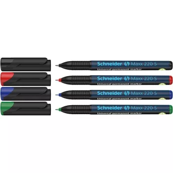   Alkoholos marker készlet, OHP, 0,4 mm, SCHNEIDER "Maxx 220 S", 4 különböző szín