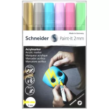   Dekormarker készlet, akril, 2 mm, SCHNEIDER "Paint-It 310", 6 különböző szín
