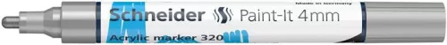 Dekormarker, akril, 4 mm, SCHNEIDER "Paint-It 320", ezüst