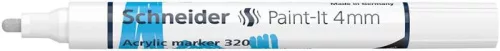 Dekormarker, akril, 4 mm, SCHNEIDER "Paint-It 320", fehér