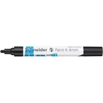   Dekormarker, akril, 4 mm, SCHNEIDER "Paint-It 320", fekete
