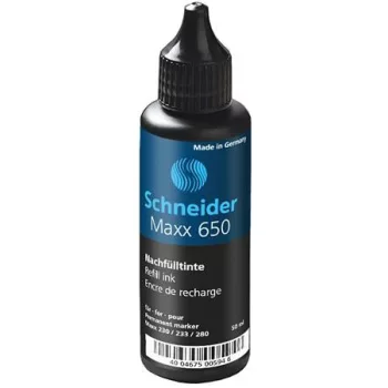   Utántöltő palack "Maxx 230 és 280" alkoholos markerekhez, 50 ml, SCHNEIDER "Maxx 650", fekete