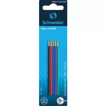   Golyóstollbetét, 0,5 mm, SCHNEIDER "Take 4", 4 különböző szín