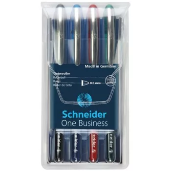   Rollertoll készlet, 0,6 mm, "SCHNEIDER "One Business", 4 szín