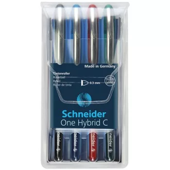   Rollertoll készlet, 0,3 mm, SCHNEIDER "One Hybrid C", 4 szín