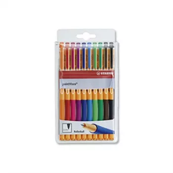  Rollertoll készlet, 0,5 mm, STABILO "PointVisco", 10 különböző szín