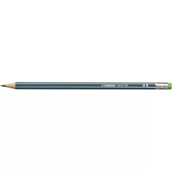   Grafitceruza radírral, HB, hatszögletű, STABILO "Pencil 160", olajzöld