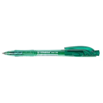   Golyóstoll, 0,38 mm, nyomógombos, STABILO "Liner 308", zöld