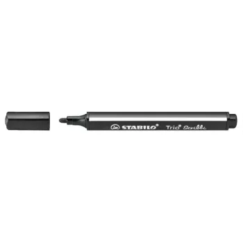   Filctoll, 1,5-2 mm, rugós hegy, STABILO "Trio Scribbi", fekete