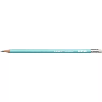   Grafitceruza radírral, HB, hatszögletű, STABILO "Swano Pastel", kék
