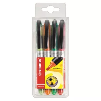   Szövegkiemelő készlet, 1-4 mm, STABILO "Navigator", 4 különböző szín