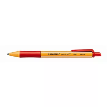   Golyóstoll, 0,5 mm, nyomógombos, STABILO "Pointball", piros