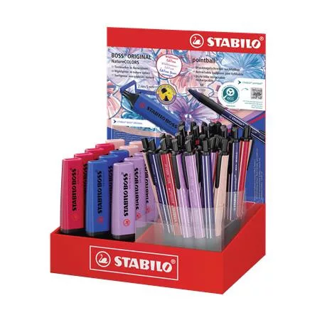 Szövegkiemelő és golyóstoll display, STABILO "NatureCOLORS Wildflower", vegyes