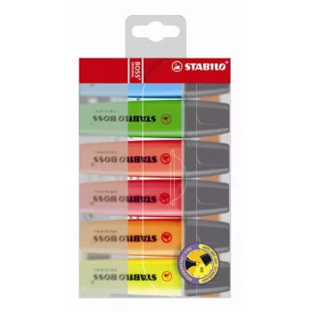   Szövegkiemelő készlet, 2-5 mm, STABILO "BOSS original", 6 különböző szín