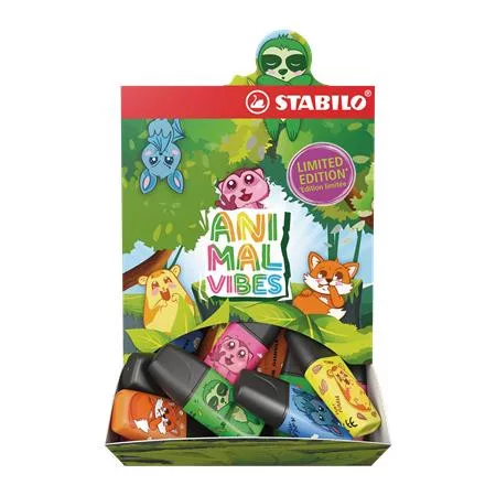 Szövegkiemelő display, 2-5 mm, STABILO "Boss Mini Animal Vibes", vegyes
