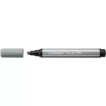   Filctoll, 1-5 mm, vágott hegy, STABILO "Pen 68 MAX", középszürke
