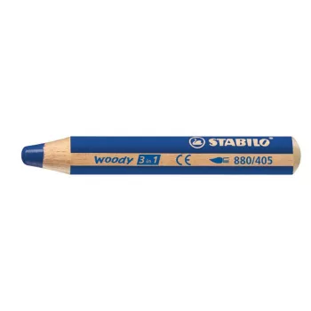   Színes ceruza, kerek, vastag, STABILO "Woody 3 in 1", ultramarin