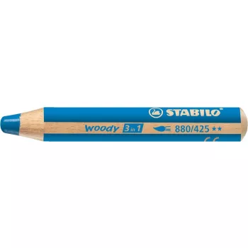   Színes ceruza, kerek, vastag, STABILO "Woody 3 in 1", kék